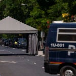 Dispositivo de seguridad alrededor del Hotel Intercontinental por la llegada de Biden a la cumbre de la OTAN