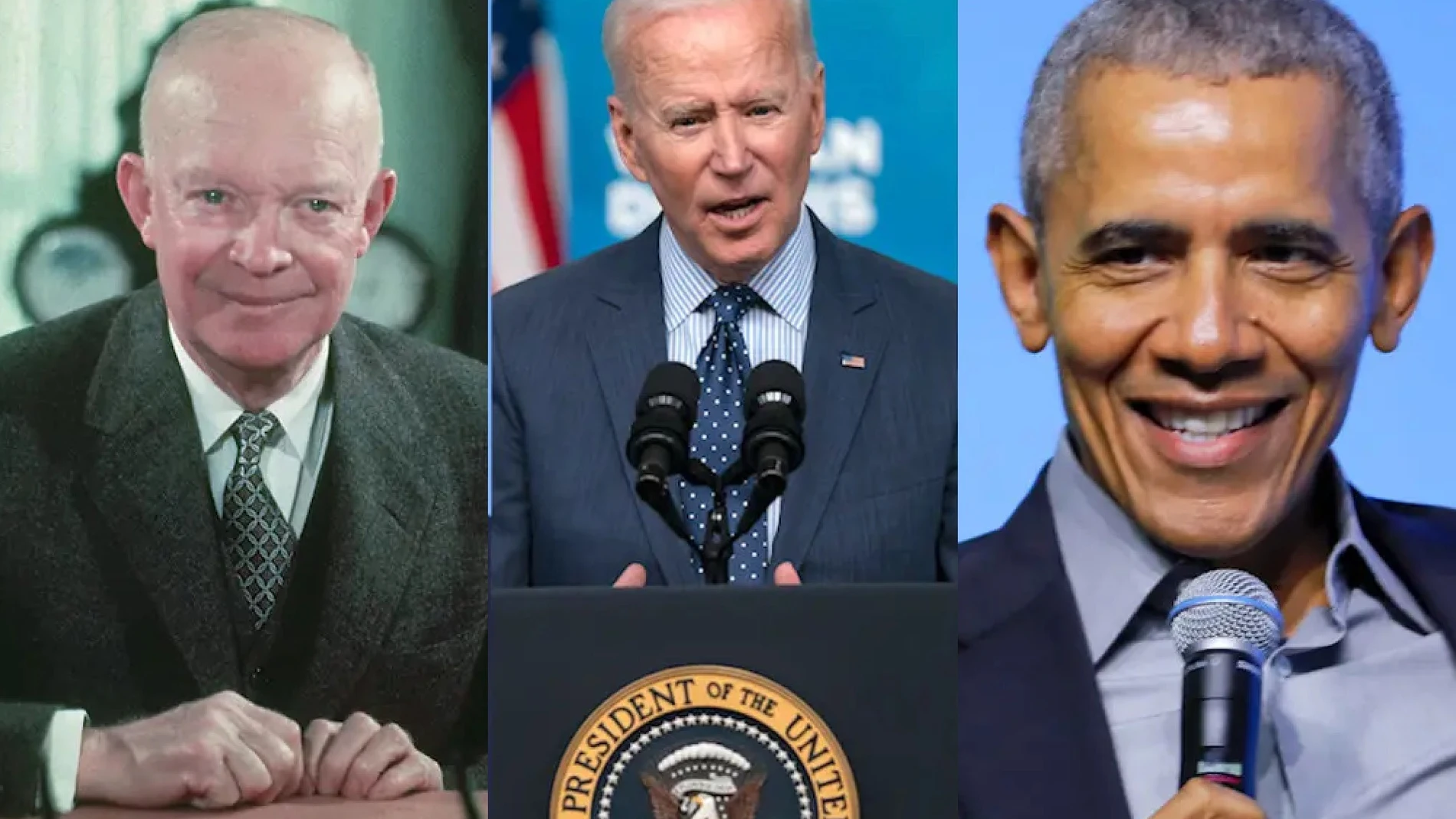 Dwight D. Eisenhower, Joe Biden y Barack Obama, en imágenes de archivo