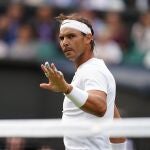 Rafa Nadal, durante su estreno en Wimbledon 2022 contra Cerundolo