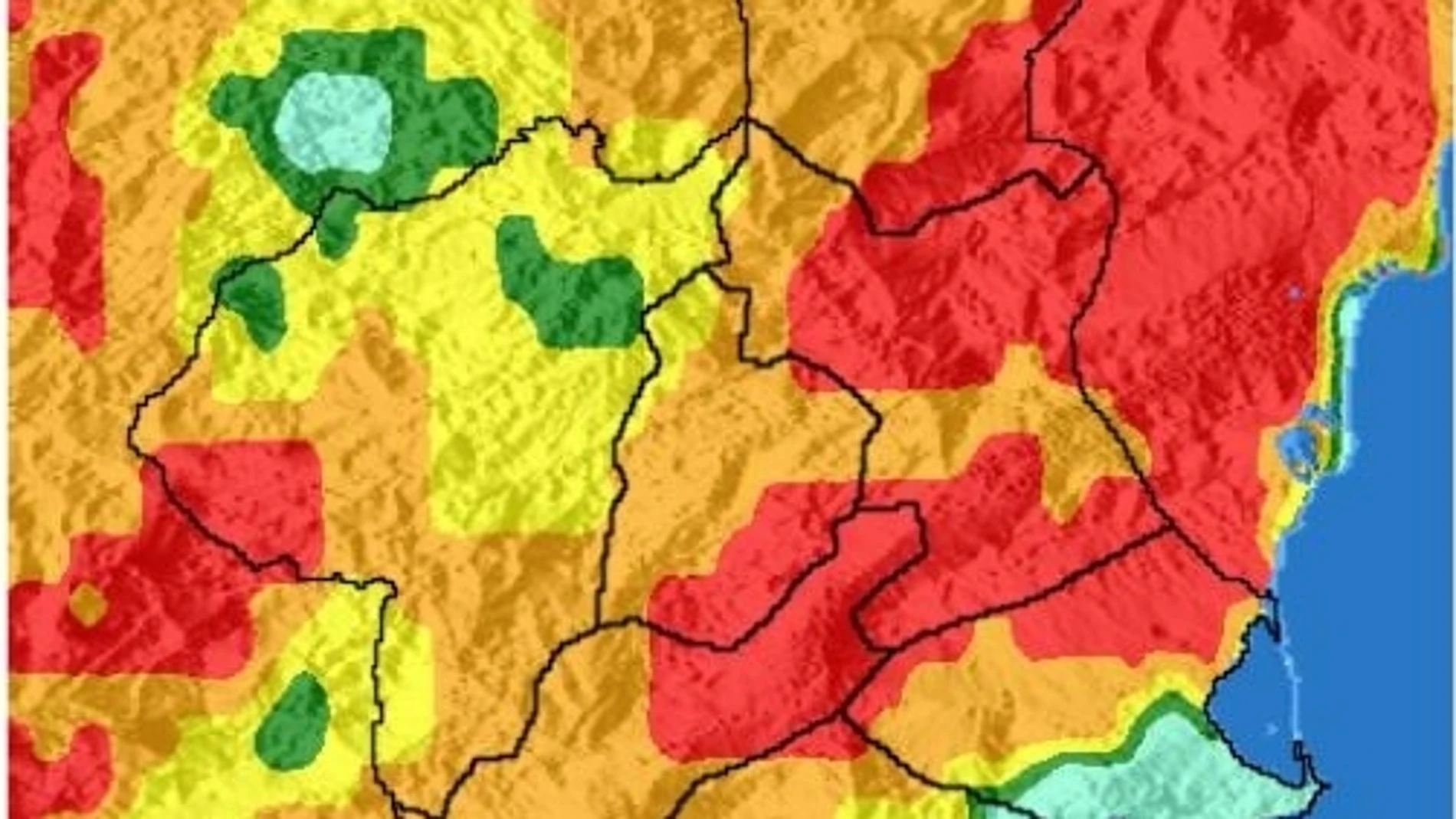 Mapa de riesgos de incendios forestales