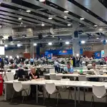 La sala de Prensa de la Cumbre de la OTAN en Ifema
