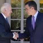 Pedro Sánchez y Joe Biden en Moncloa antes de su reunión bilateral