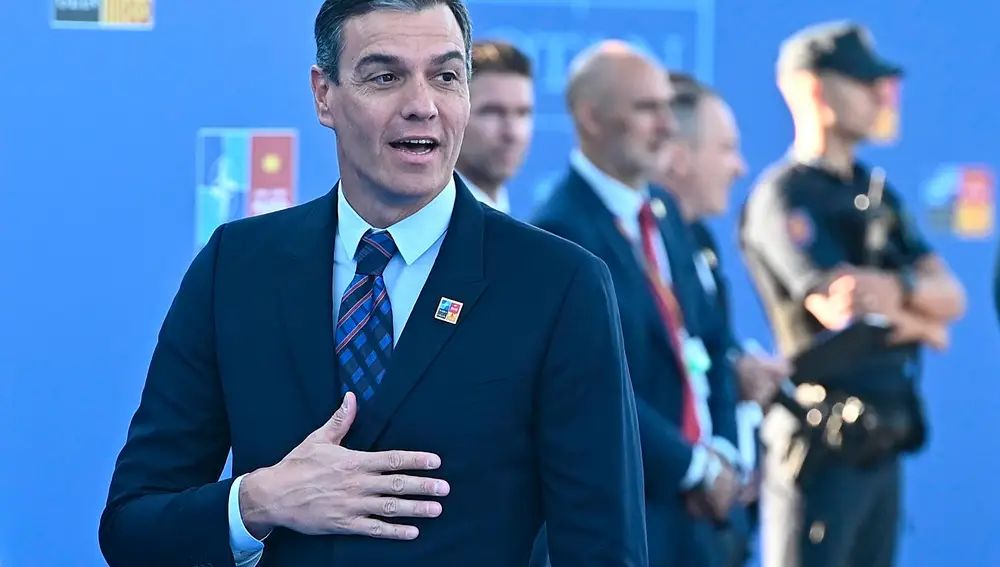 El presidente del Gobierno, Pedro Sánchez a su llegada a la primera jornada de la cumbre de la OTAN