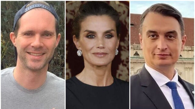 Gauthier Destenay, la Reina Letizia y Juraj Rizman