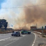 Incendio originado en la localidad sevillana de Palomares del Río