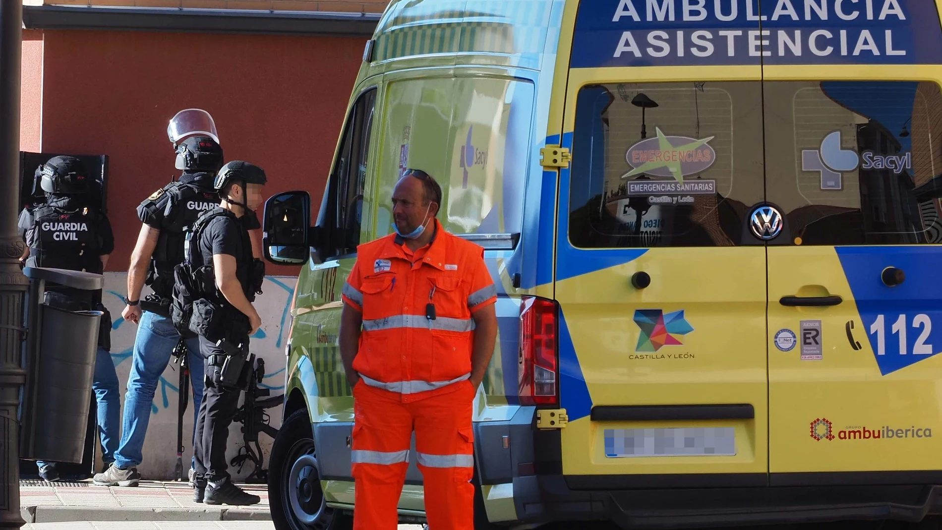 Ambulancia que trasladó al teniente coronel herido