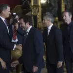 Fernando Grande-Marlaska durante la recepción oficial ofrecida en el palacio real por los Reyes Felipe VI y Doña Letizia, con motivo de la fiesta nacional