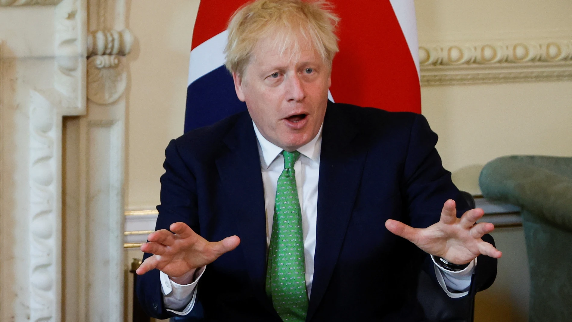 El primer ministro, Boris Johnson recibió ayer a la primera ministra de Nueva Zelanda, Jacinda Ardern, en el Número 10