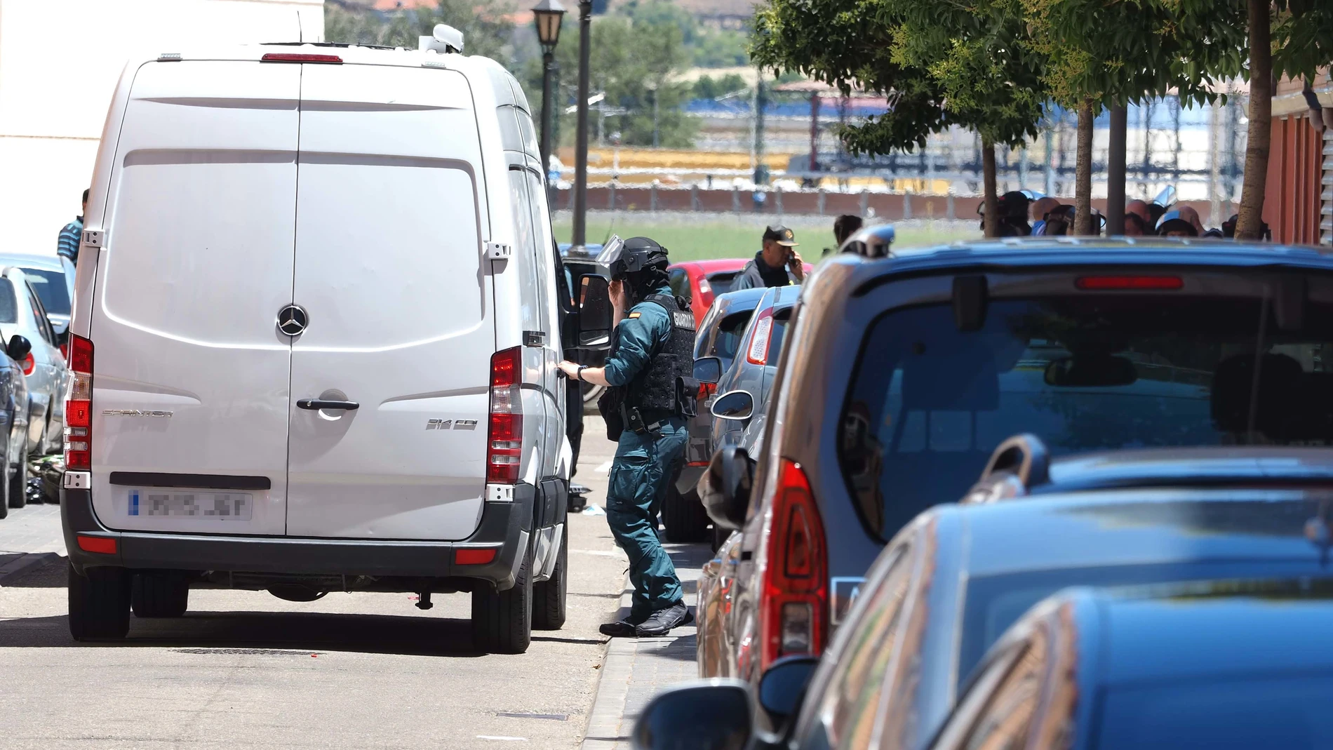 Operativo de la Guardia Civil en Santovenia de Pisuerga