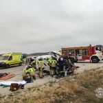 Un fallecido y dos heridos en una colisión entre un turismo y una furgoneta en Temiño (Burgos)