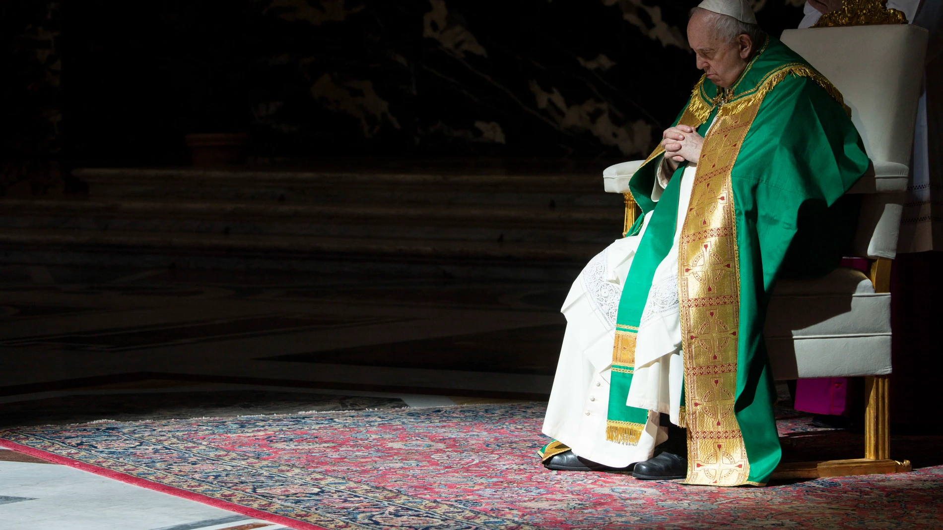 El Papa Francisco, en la Basílica de San Pedro, a principios de este mes de julio