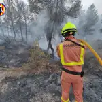  Un incendio forestal en Venta del Moro (Valencia) obliga a desalojar la finca del Paraje del Tochar