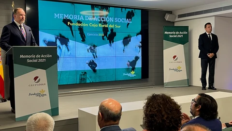 Imagen de la presentación de la Memoria de Acción Social de la Fundación Caja Rural del Sur con el balance de 2021. FUNDACIÓN CAJA RURAL DEL SUR