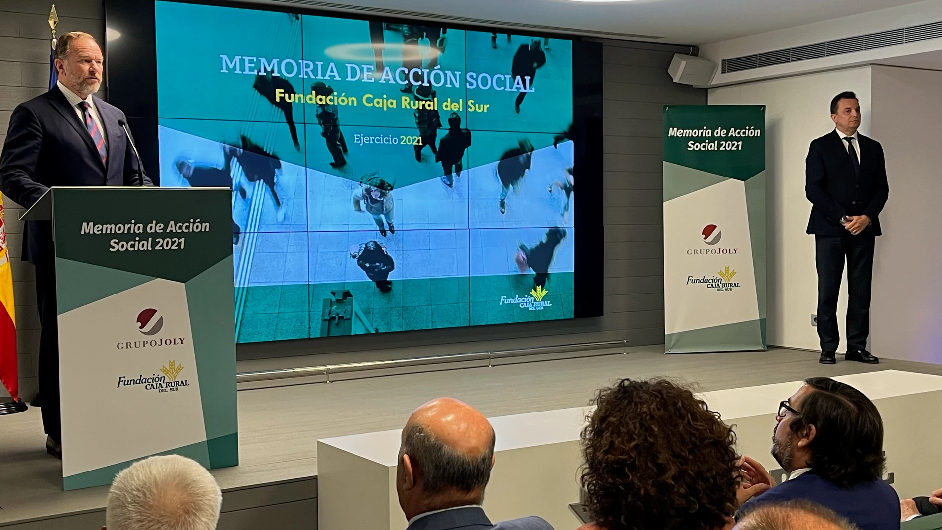 Imagen de la presentación de la Memoria de Acción Social de la Fundación Caja Rural del Sur con el balance de 2021. FUNDACIÓN CAJA RURAL DEL SUR