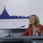 Nadia Calviño, en rueda de prensa posterior a la reunión de un Consejo de Ministros
