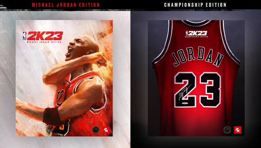 Las dos portadas de &quot;NBA 2K23&quot; protagonizadas por Michael Jordan.