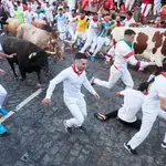 Primero encierro de los Sanfermines de 2022 con toros de Núñez del Cuvillo.
Eduardo Sanz-Europa Press
07/07/2022