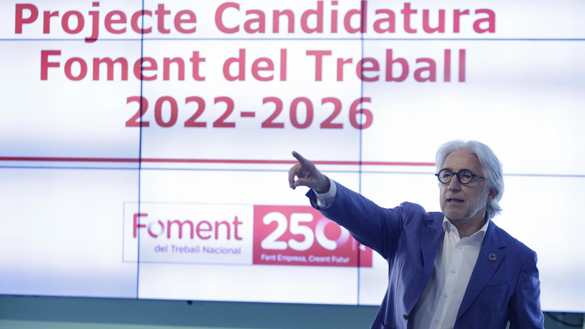 Josep Sánchez Llibre durante la presentación de los apoyos a su candidatura para las elecciones a la presidencia de Foment del Treball. EFE/ Quique García