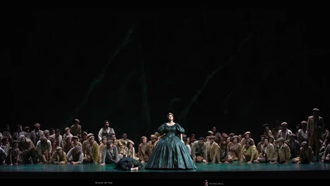 Representación de "Nabucco", la última obra de la temporada actual del Teatro Real