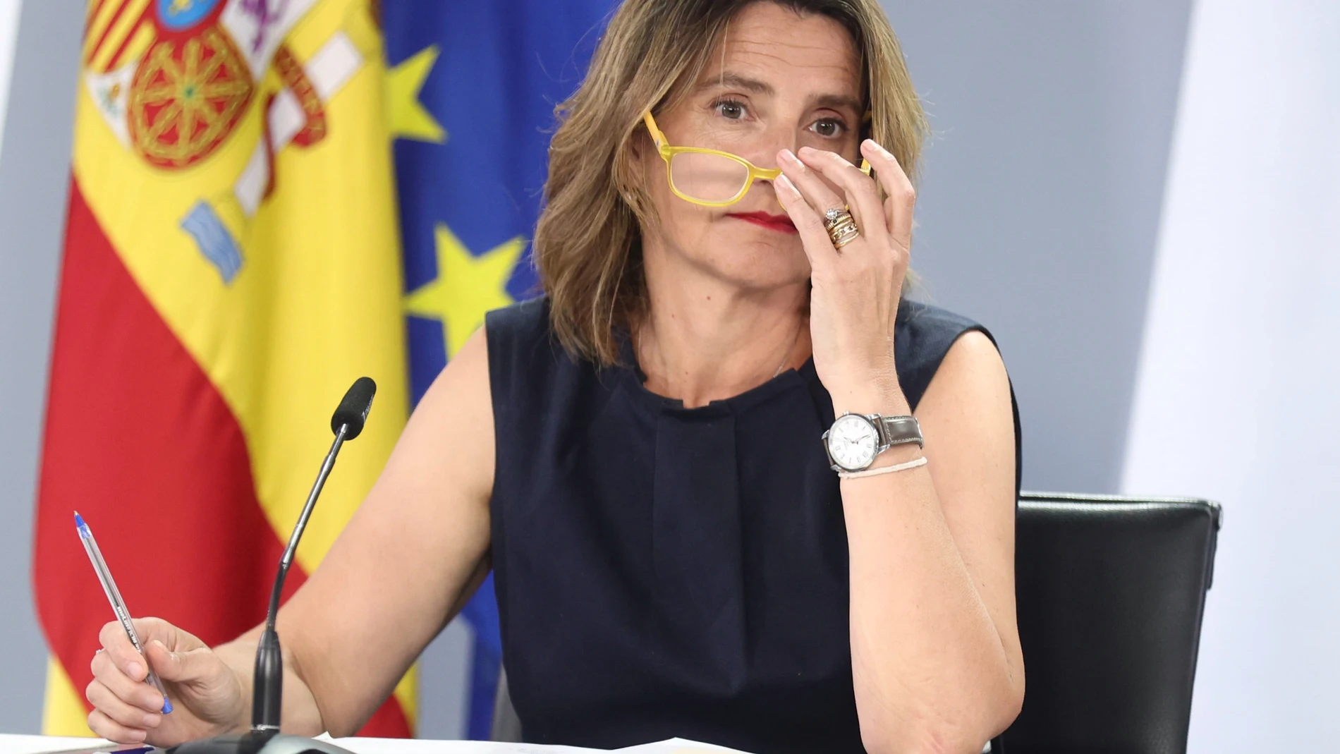 La vicepresidenta tercera y ministra para la Transición Ecológica y el Reto Demográfico, Teresa Ribera, en una rueda de prensa tras la reunión del Consejo de Ministros