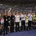 De izqda. a dcha. T. González, J.C. Monedero, C. Bescansa, P. Iglesias e Í. Errejón, en Vistalegre 2 FOTO: JESUS G. FERIA LA RAZÓN