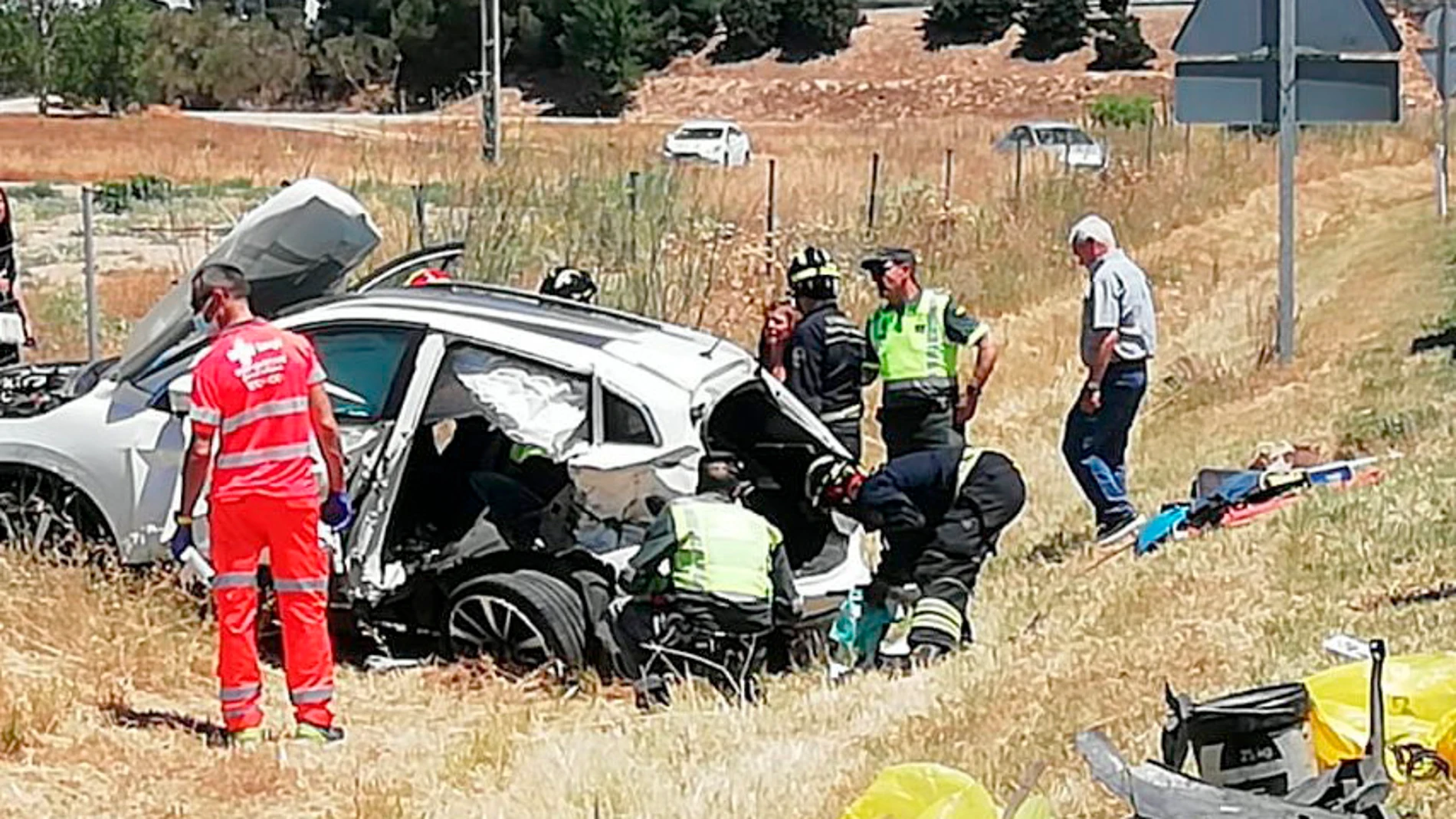 Accidente de tráfico en la A-62, en Tordesillas (Valladolid) ocurrido este pasado fin de semana