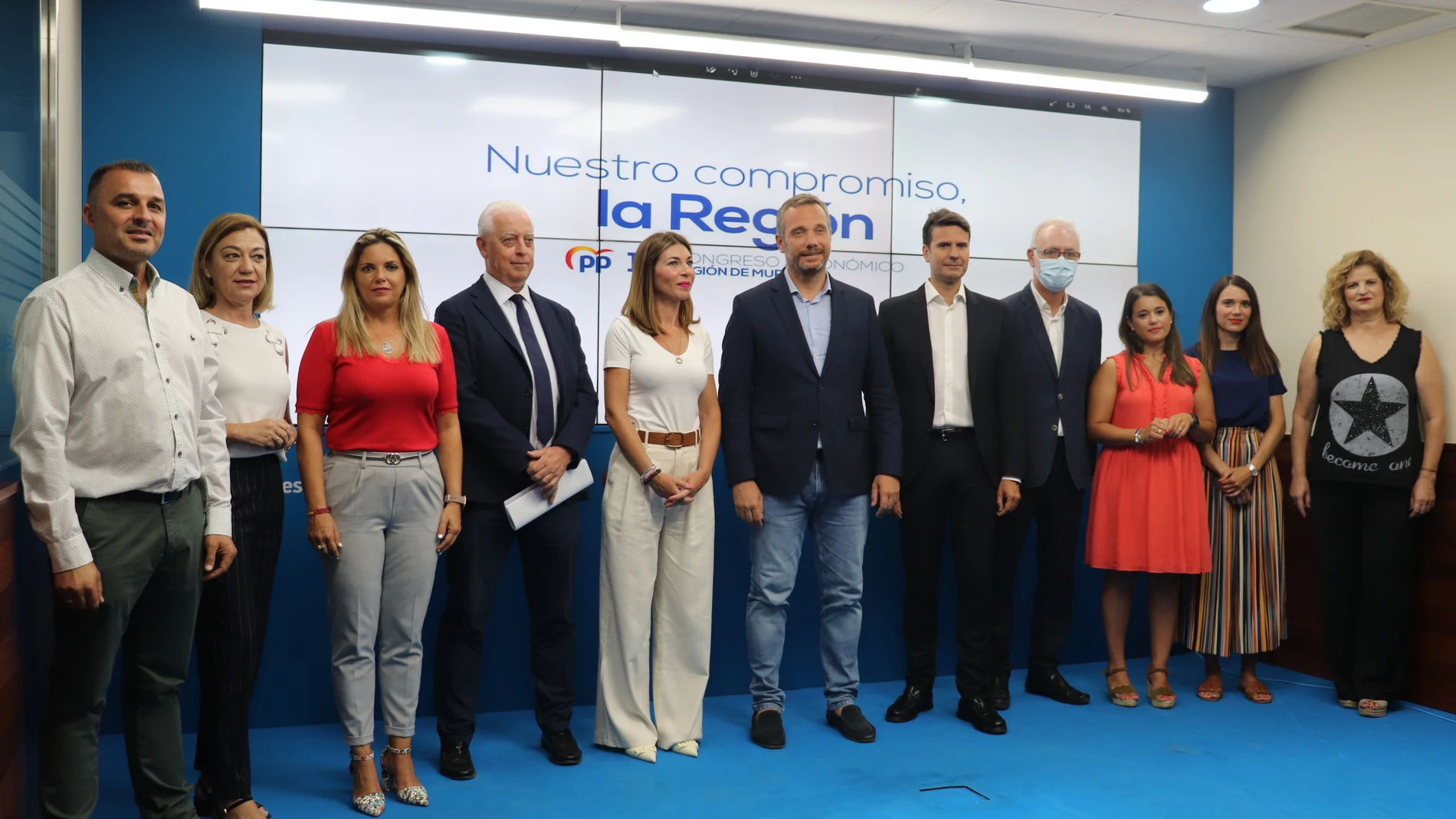 Los miembros del Comité Organizador del Congreso del PP de la Región de Murcia