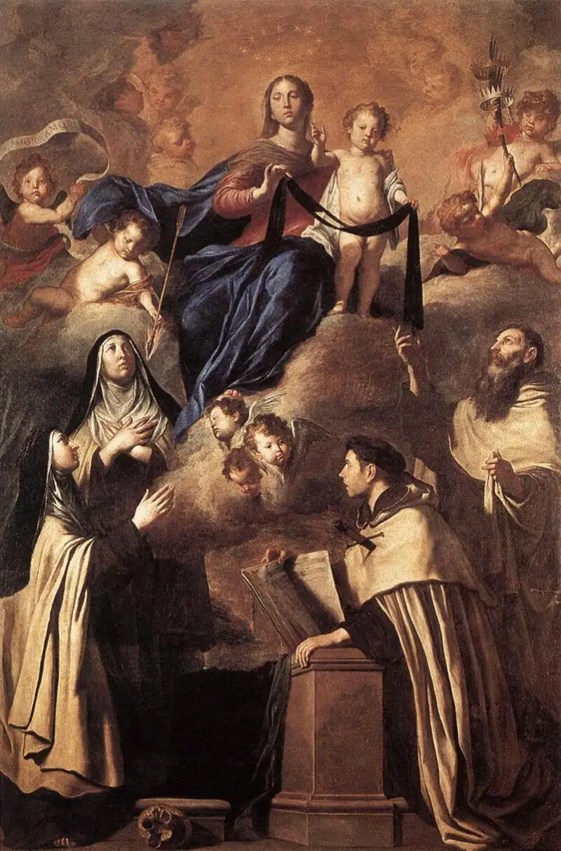 Nuestra señora del Carmen y santos. Pietro Novelli