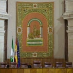 Detalle de la mesa del Parlamento antes de la sesión constitutiva del Parlamento andaluz de la XII Legislatura en el Parlamento de Andalucía. Joaquin Corchero / Europa Press