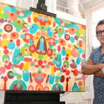 El comunicador y humorista Andreu Buenafuente presenta su exposición de pintura 'Jazz', en la Fundació Cuixart