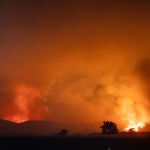 Incendio forestal de Monsagro en el termino municipal de Tenebrón(Salamanca)