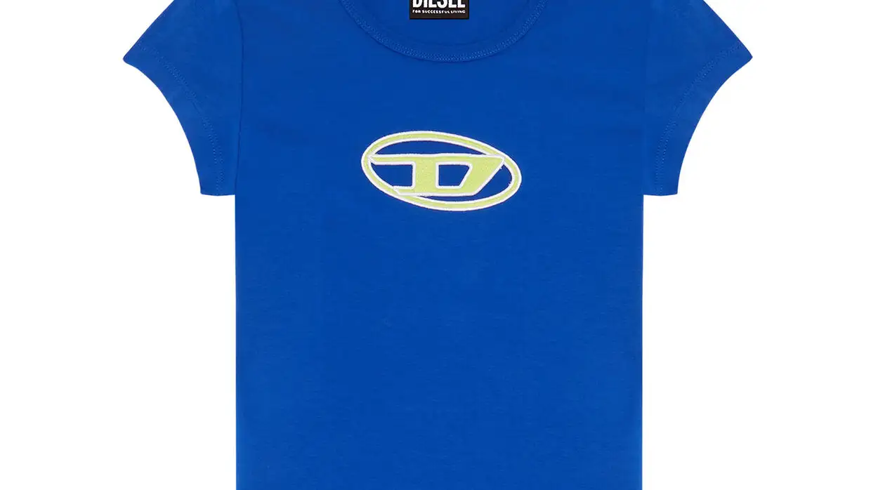 Camiseta con logo en color azul, de Diesel