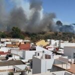 Incendio en las laderas del Conquero de Huelva. EUROPA PRESS