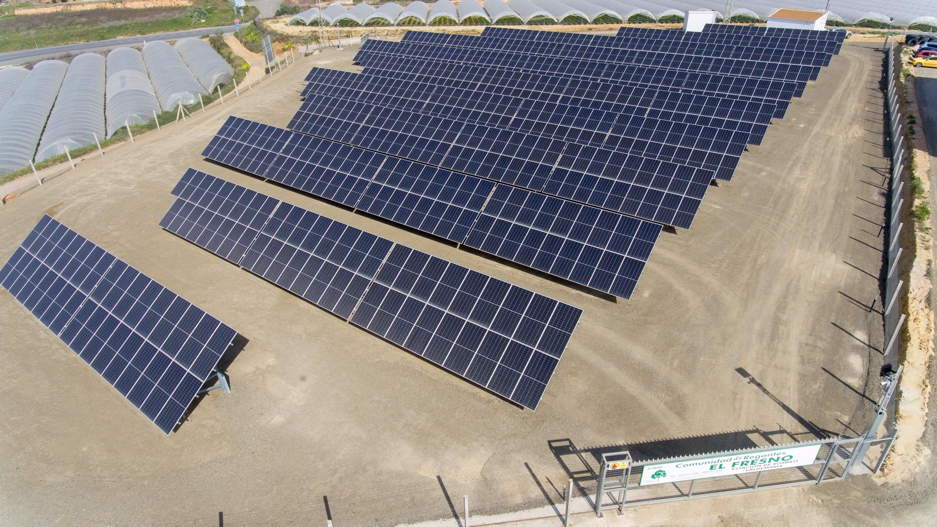 Una de las plantas fotovoltaicas. COMUNIDAD DE REGANTES EL FRESNO