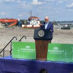 El presidente de Estados Unidos, Joe Biden, en las instalaciones de Iberdrola en en Nueva Inglaterra