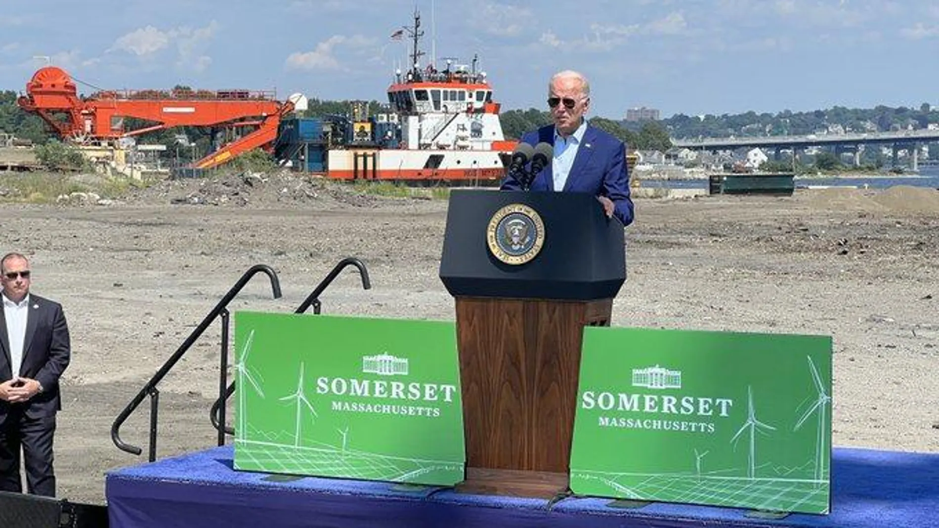 El presidente de Estados Unidos, Joe Biden, en las instalaciones de Iberdrola en en Nueva Inglaterra