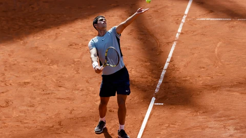 Carlos Alcaraz, durante su partido contra Filip Krajinovic.
