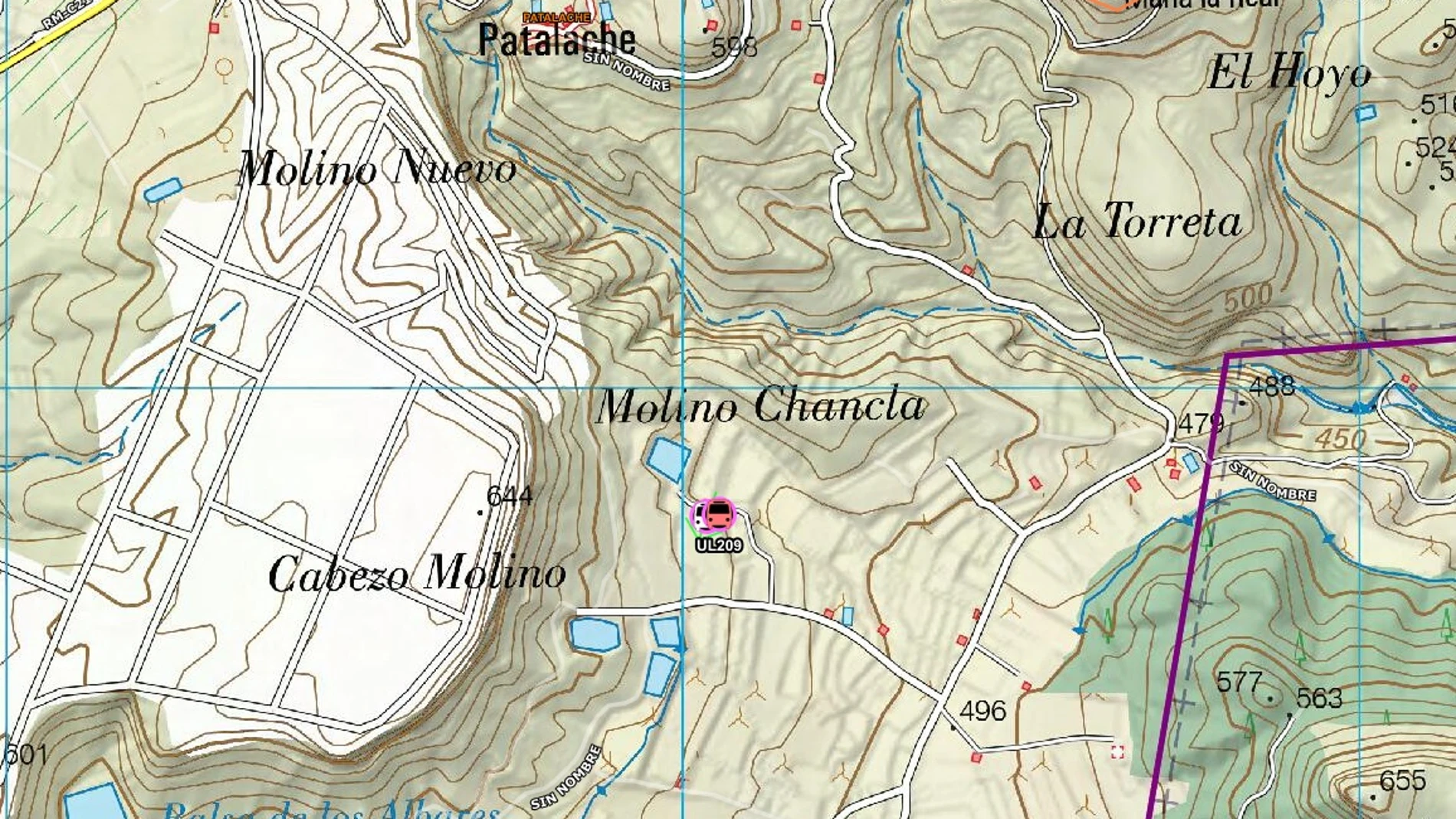 Lugar, indicado sobre el mapa, en el que se ha registrado el accidente
