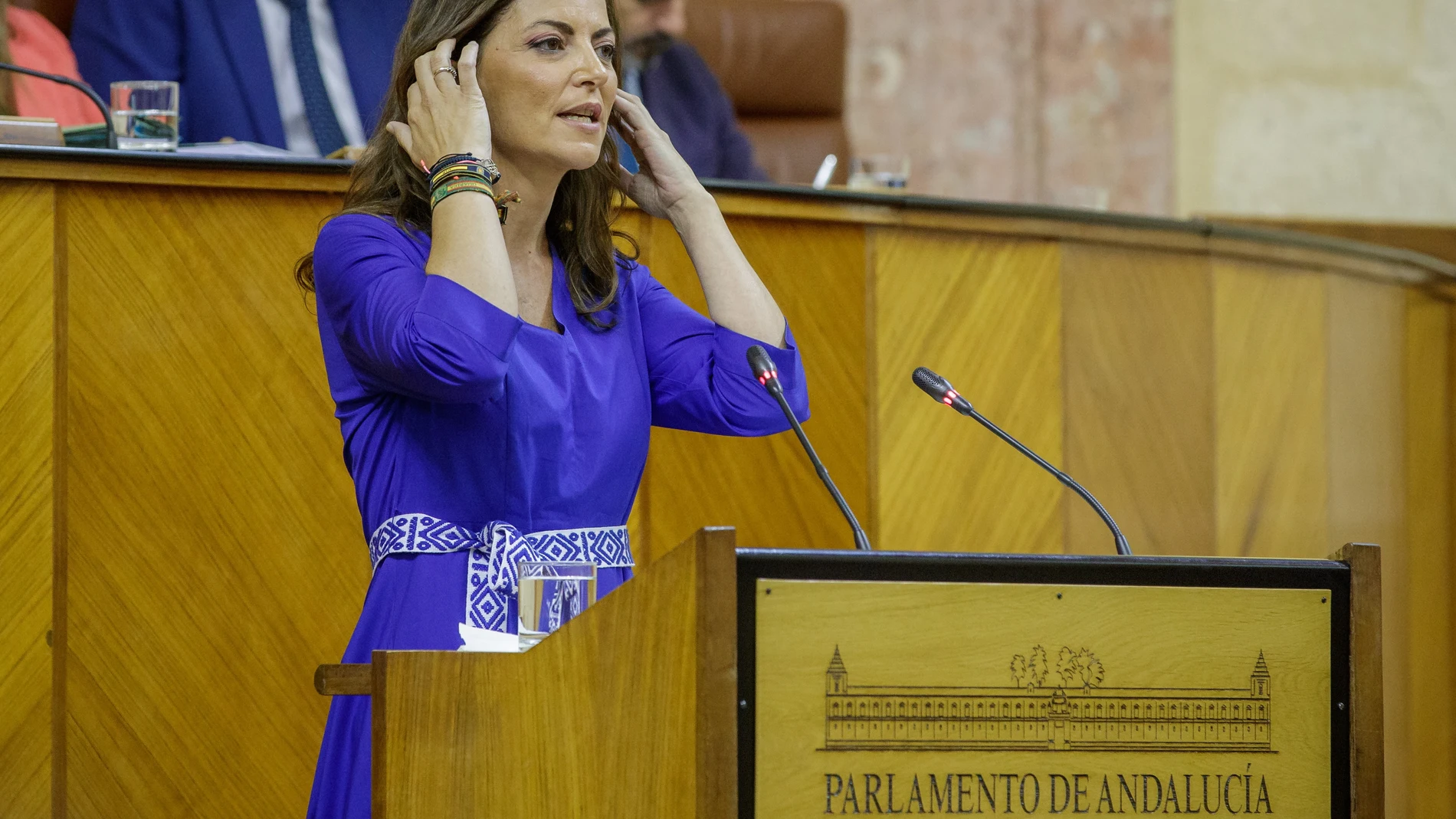 Macarena Olona, durante el pleno de investidura de Juanma Moreno