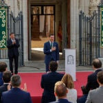 El presidente de la Junta de Andalucía, Juanma Moreno, tras jurar hoy sábado el cargo