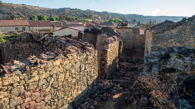 Incendio de la localidad de Quintanilla del Coco, en Burgos