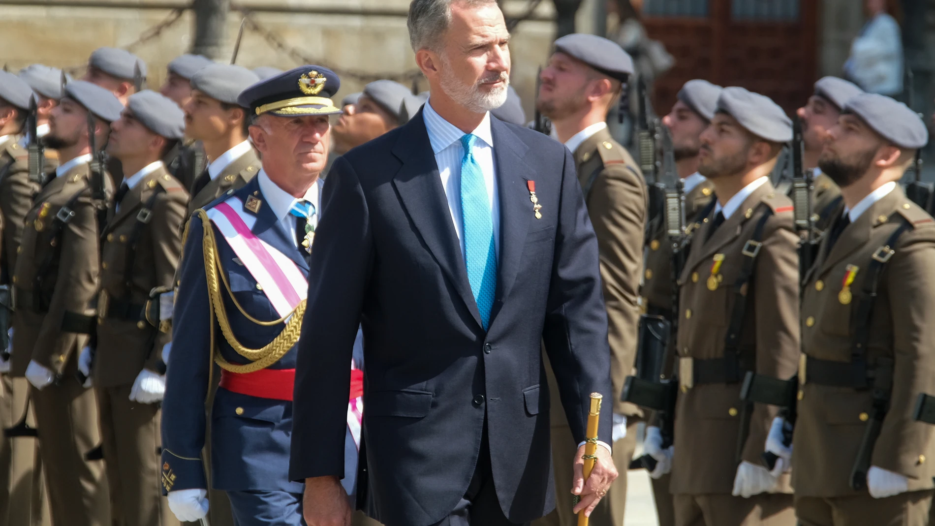 El Rey Felipe VI a su llegada a una Ofrenda Nacional al Apóstol Santiago. César Arxina / Europa Press