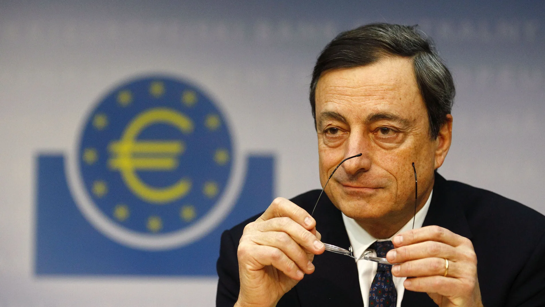 Mario Draghi en una conferencia de prensa como presidente del BCE en Fráncfort