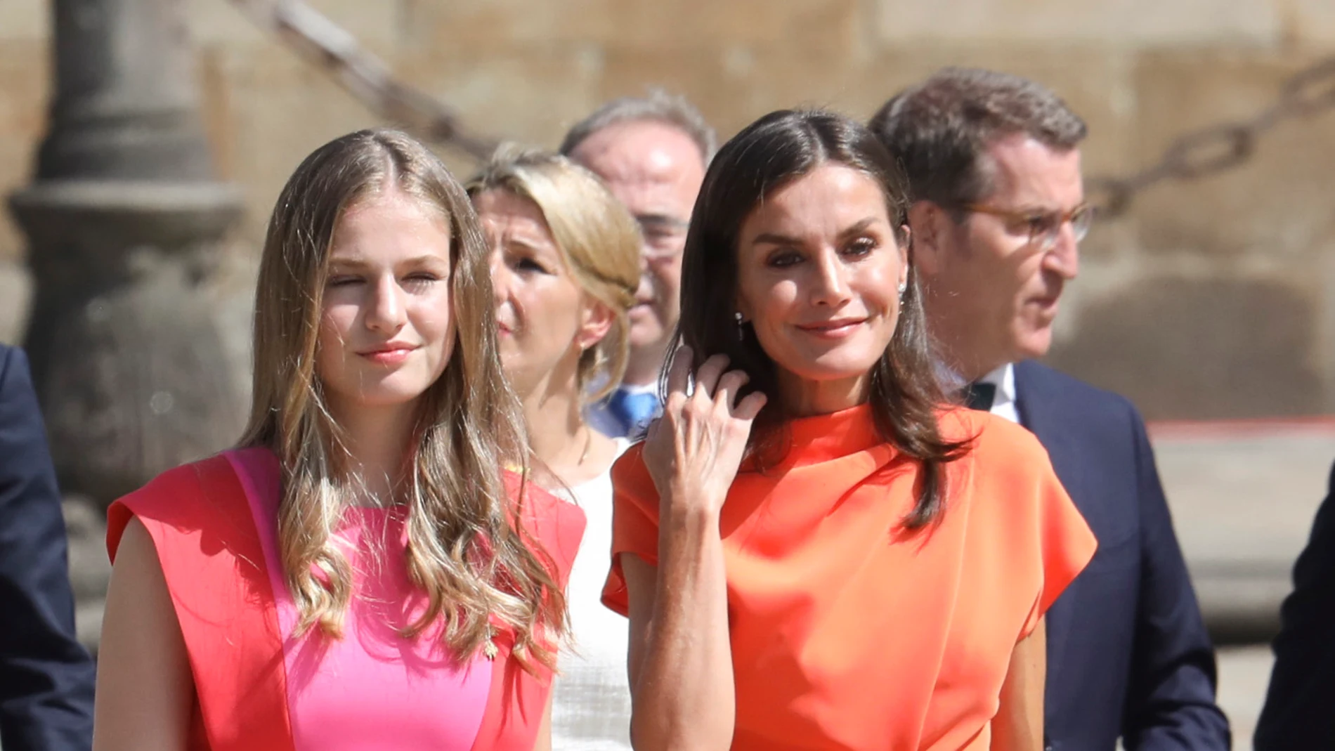 La princesa Leonor y la Reina Letizia en Santiago de Compostela