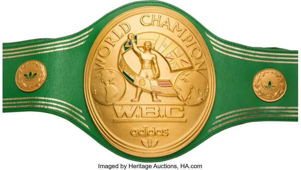 Cinturón de campeón del mundo de los pesos pesados.
