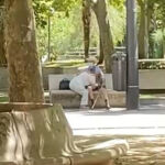 Momento captado por las viandantes de la pareja de ancianos en Zamora