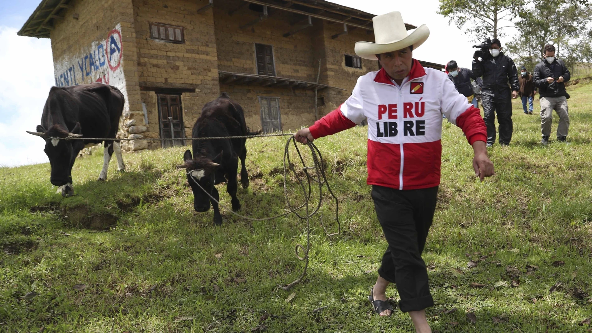 Imagen de Pedro Castillo cuando era candidato a la presidencia de Perú hace un año