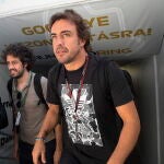 Fernando Alonso, a su llegada a Hungaroring