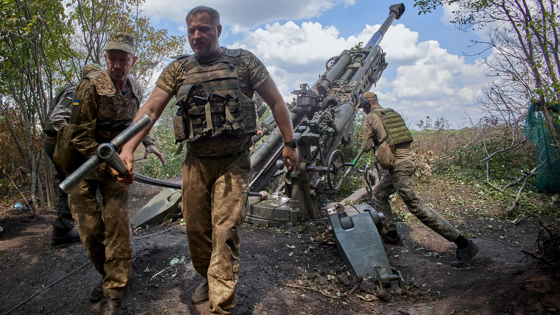 Soldados ucranianos en la región de Jarkiv