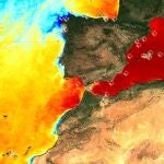 Mapa con los registros de las boyas en el mar Mediterráneo